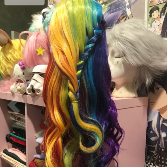 ??FELAH 22” RAINBOW COSPLAY FESTIVAL WIG *NWT* main image 4